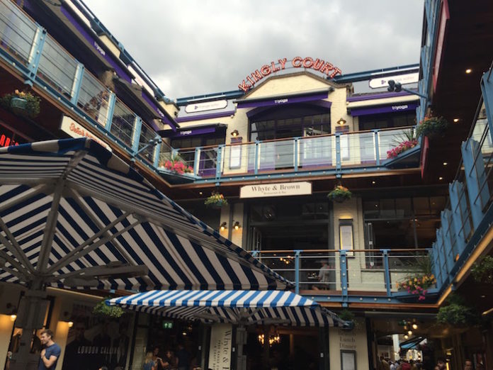 Kingly Court London restaurant complex Travelers